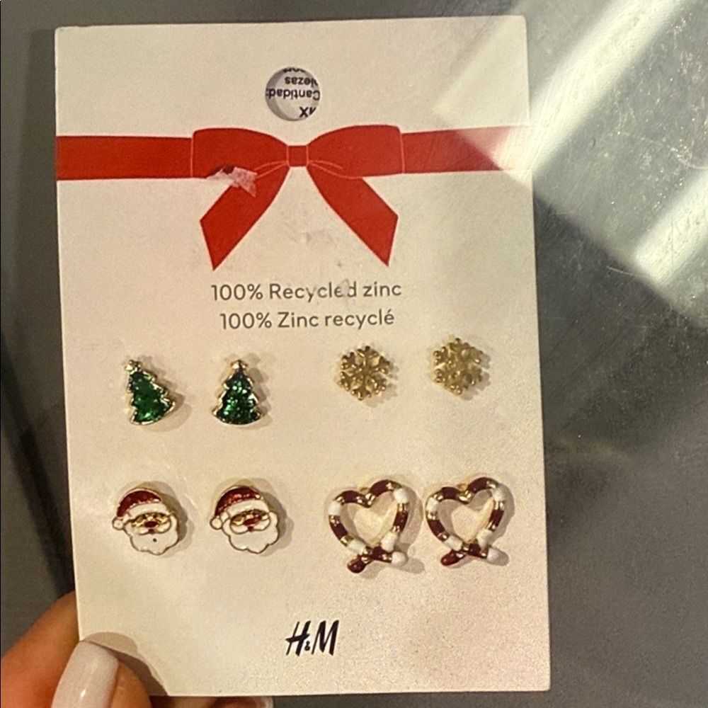 H&M Holiday Earring Set - Green, Gold, Red